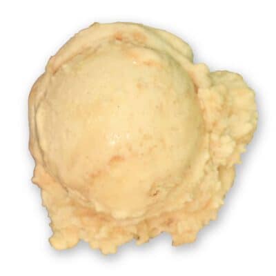 Scoop of Chocolate Shoppe Ice Cream's Caramel Apple Pie flavor