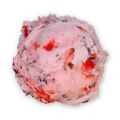 Scoop of Chocolate Shoppe Ice Cream's Cherry Chocolate Chip flavor