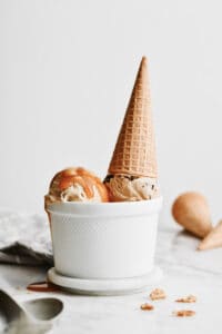 Bowl of Chocolate Shoppe Ice Cream with waffle cone