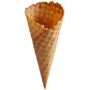 Waffle cone on a white background