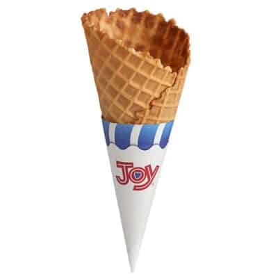 Large waffle cone with wrapping on