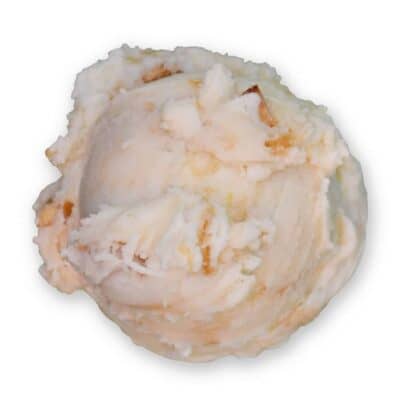 Scoop of Chocolate Shoppe Ice Cream's NSA Cashews & Caramel flavor