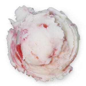 Scoop of Chocolate Shoppe Ice Cream's NSA Pomegranate Swirl flavor