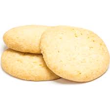 Pile of sugar cookies on a white background