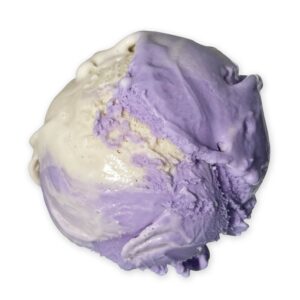 This exotic blend features ube (sweet purple yam) ice cream with hints of coconut, swirled with spiced chai-steeped ice cream.