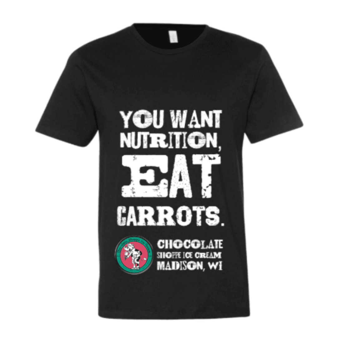 Black Eat Carrots T-Shirt - Chocolate Shoppe Ice Cream