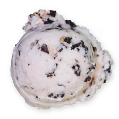 Scoop of Chocolate Shoppe Ice Cream's Vanilla Chocolate Chip Soy flavor