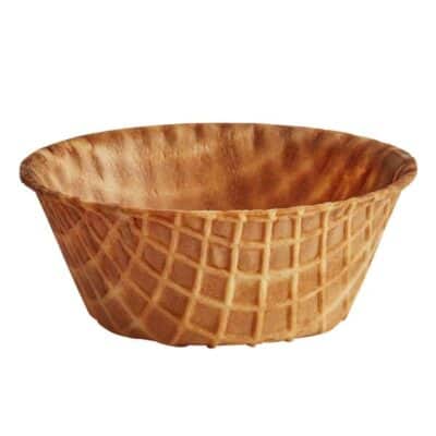 waffle cone bowl on a white background