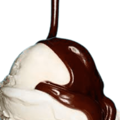 Hot fudge poured onto ice cream