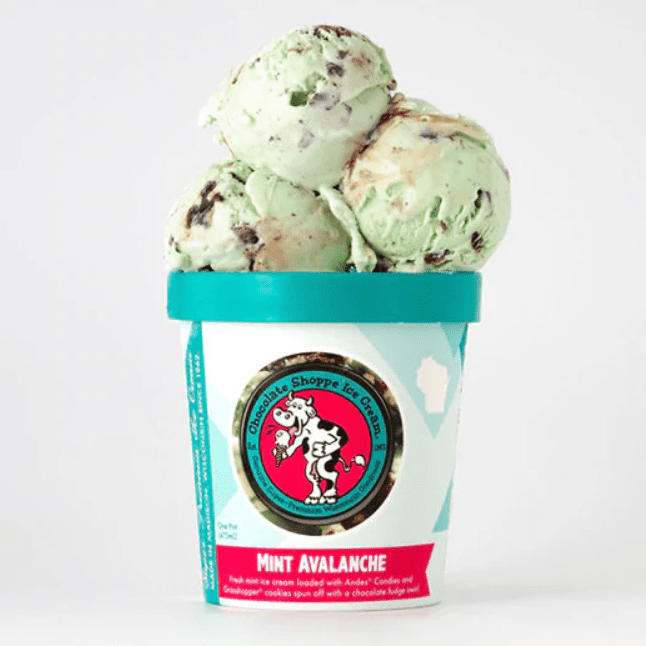 Mint Avalanche Pints – Chocolate Shoppe Ice Cream